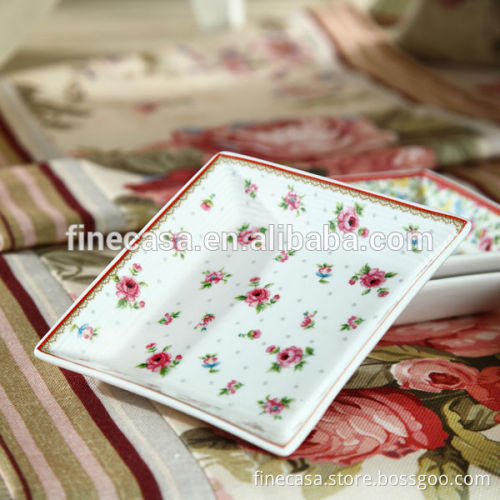 4.75 Inches Elegant New Bone China Square Shape Dinner Plate set